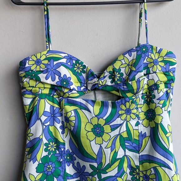 Zara floral print cut out sleeveless mini dress - Picture 2 of 5